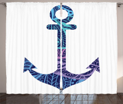 Anchor Image Sea Marine Curtain