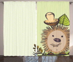 Hedgehog Chevron Curtain