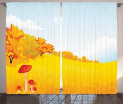 Fall Landscape Meadow Curtain