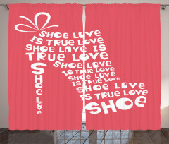 Woman Shoes Coral Words Curtain