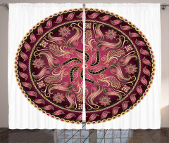 Red Mandala Pattern Curtain