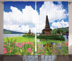 Bali Tropic Flowers Sea Curtain