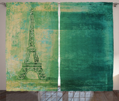 Colorful Ombre Sketch Curtain