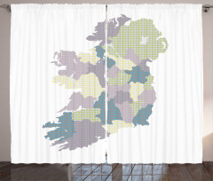 Şehir Perde Soluk İrlanda Sınırları Geometrik Haritası