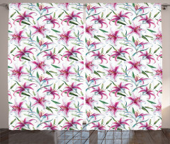 Vivid Wild Lily Flora Curtain