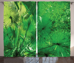 Exotic Jungle Plants Curtain