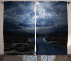 Thunderstorm over Road Curtain