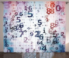 Digital Code Numbers Curtain