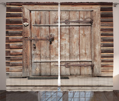 Timber Door Log House Curtain