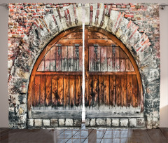 Brick Stone Oval Gate Curtain