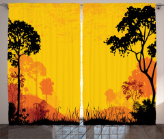Woodland at Sunset Curtain