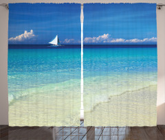 Exotic Seashore View Curtain