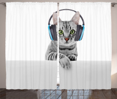 Animal Listening to Music Curtain