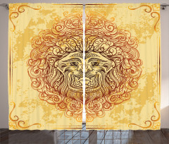 Lion Zodiac Astrology Curtain