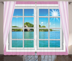 Idyllic View from Window Curtain