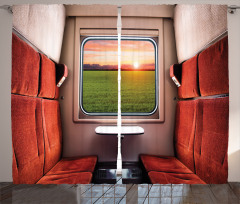 Window Railroad Travel Curtain
