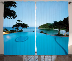 Pool Tropical Island Curtain