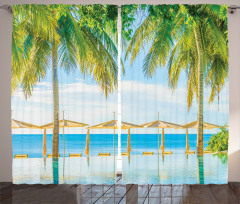 Pool Resort Summer Curtain