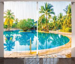 Pool Resort Travel Curtain