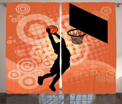 Basketball Dunk Athlete Curtain