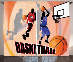 Vintage Basketball Art Curtain