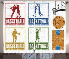 Grunge Basketball Sport Curtain
