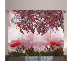 Dream Garden with Poppies Curtain