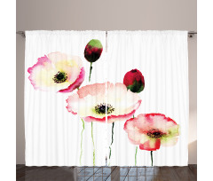 Poppy Vintage Blossom Curtain