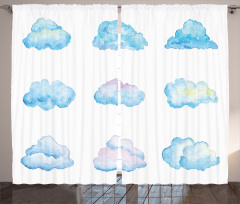 Cartoon Fluffy Clouds Curtain