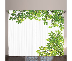 Fresh Branch with Leaves Curtain