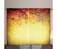 Retro Autumn View Curtain