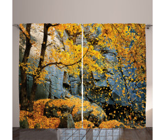 Maple Falling Leaves Curtain