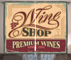 Old Wine Shop Sign Curtain