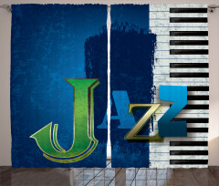 Jazz Music Keys Guitar Curtain