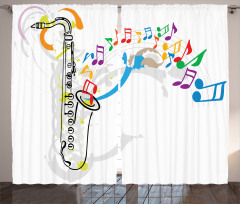 Festival Music Notes Curtain