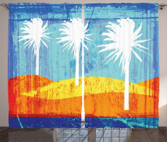 Tropic Beach Palms Curtain