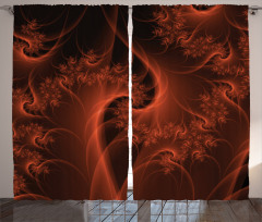 Digital Swirls Floral Curtain