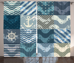 Anchor Grunge Naval Curtain