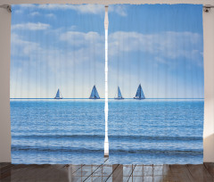Sailing Boat on Ocean Curtain