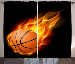 Basketball Fire Shoot Curtain