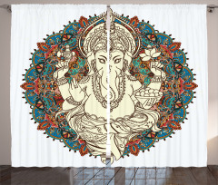 Asian Elephant Blossoms Curtain