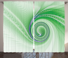 Abstract Fractal Spirals Curtain