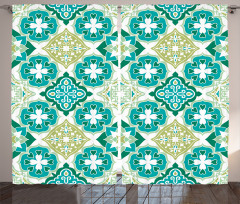 Geometric Colored Tiles Curtain