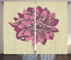 Dahlia Flower Bohemian Curtain