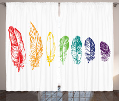 Rainbow Feathers Curtain