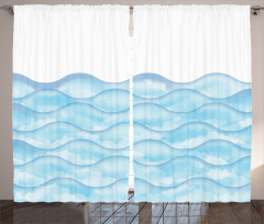 Sea Ocean Waves Art Curtain