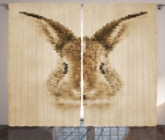 Dots Bunny Geometric Curtain