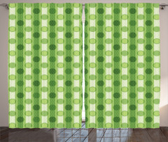 Polka Dots Striped Retro Curtain