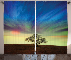 Surreal Sky Field Ombre Curtain