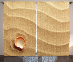 Seashells Yellow Sand Curtain